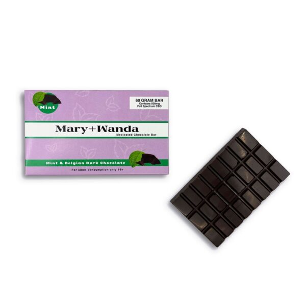 Full Spectrum CBD Chocolate Bar – Mint & Belgian Dark Chocolate (M+W)